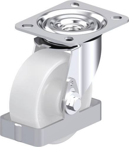 Blickle L-PO 100XR-FS Stahlblech-Lenkrolle in Weiß mit 100 mm Rad-Durchmesser und 250 kg Tragfähigkeit - Bild 1