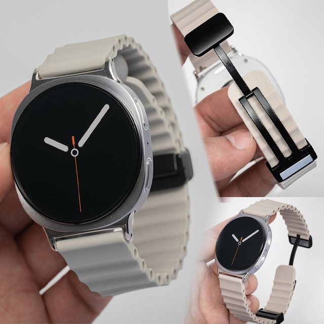 FancyWrist Uhrenarmband Silikon, Magnetische Schnallenschlaufe, Weiß, Unisex - Bild 1