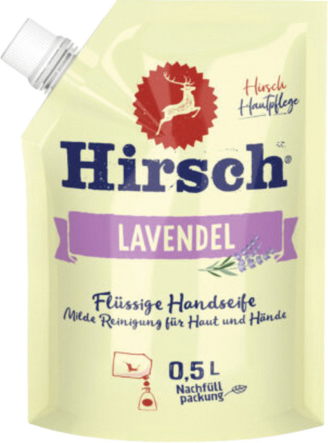 Hirsch Lavendel Flüssige Handseife, 500 ml, Nachfüllbeutel - Bild 1