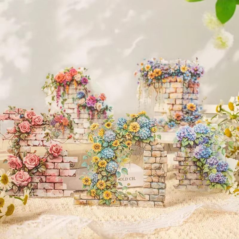 10 Stück leaffei Blumenwand und Ranken Aufkleber aus PET in Multicolour, B: 13,0 cm, H: 9,5 cm - Bild 2