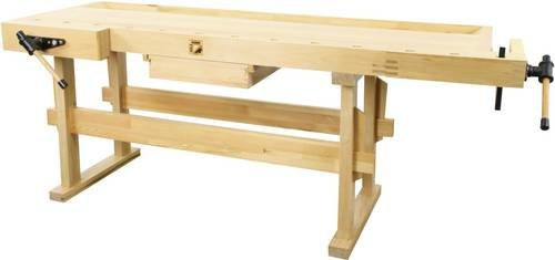 Holzmann Maschinen WB210 Werkbank Grundmodul aus Kautschukholz in Braun, B/T/H: 66,0 x 210,0 x 81,5 cm - Bild 1