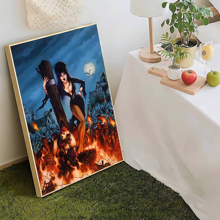 Elvira, Herrin des Dunkels Leinwandposter als moderne Wanddekoration für dein Wohnzimmer oder Schlafzimmer, mehrfarbig - Bild 6