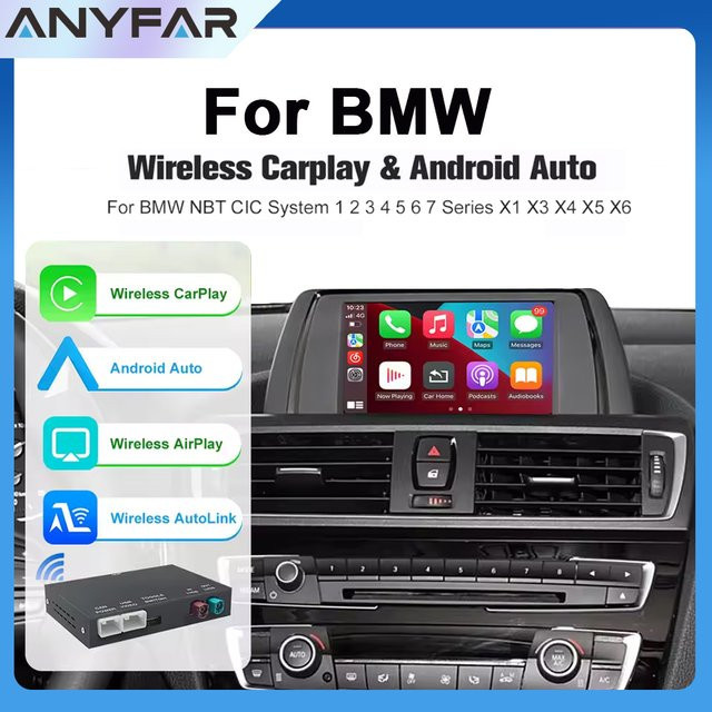 EzoneTronics Drahtlose CarPlay und Android Auto Adapter für BMW CIC NBT Systeme sowie MINI, Schwarz - Bild 1