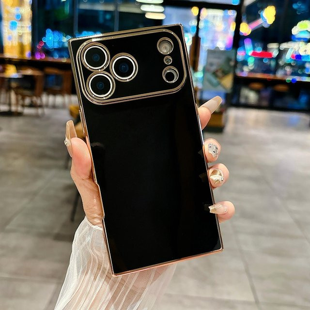 Glänzende galvanisierte weiche Schutzhülle für Apple iPhone in Schwarz - Bild 1