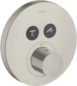 Hansgrohe Fertigmontageset ShowerSelect UP-THM Duschset mit Thermostat und Safety Stop, rund, Edelstahl-Optik, Silber - Bild 1
