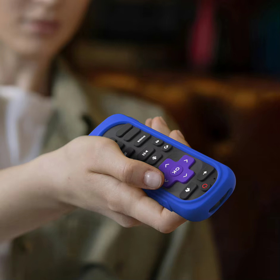 Universelle Silikon-Schutzhülle für Roku RCB1R Streaming TV Stick und Sprachfernbedienung in Blau und Lila - Bild 4