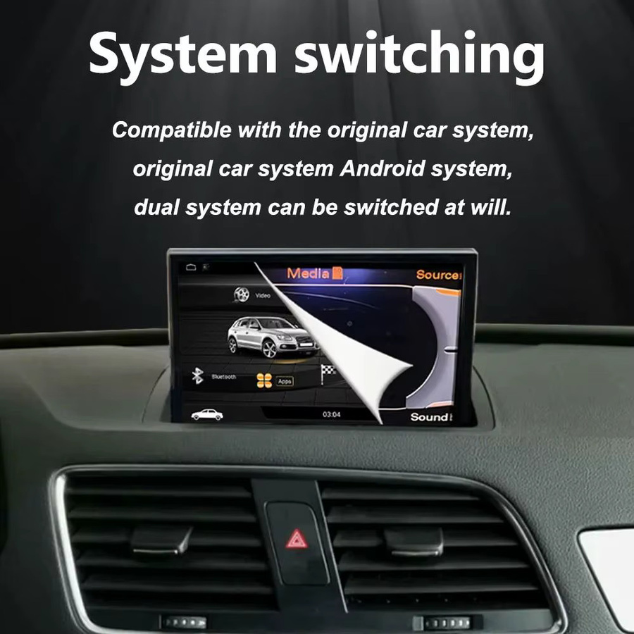 KJ-NAVI Multimedia Radio für Audi Q3 2011 - 2018 mit Android 14, 8 Zoll Touchscreen, Wireless CarPlay, GPS und WIFI in Schwarz - Bild 2