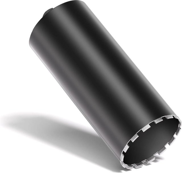 Wiltec Diamantbohrkrone Mesh für Beton, Durchmesser: 200 mm, Länge: 450 mm, Anschluss: 1 1/4 Zoll, Farbe: Schwarz - Bild 1