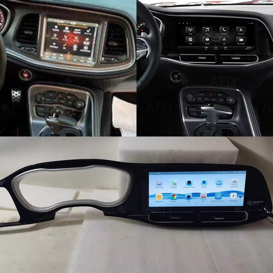 YANFU Android 13 Radio Multimedia Stereo für Dodge Challenger SRT Hellcat 2010-2023 mit Carplay, GPS und Navi, Schwarz - Bild 3