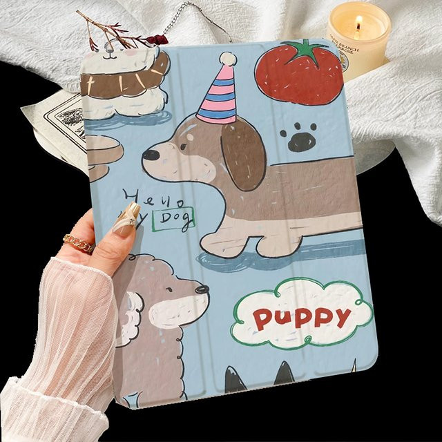 Tomato Puppy Tablet-Hülle mit Stifthalter für Apple iPad Pro 10/11 Zoll und iPad Air, mehrfarbig - Bild 1