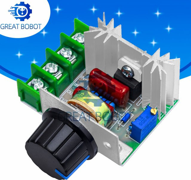 Baishundianzi SCR Spannungsregler Dimmdimmer Drehzahlregler Thermostat 220V 2000W - Bild 1
