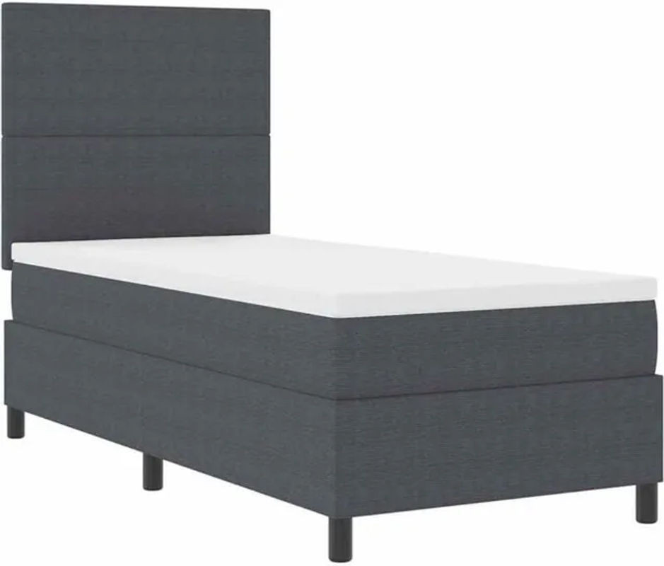 vidaXL Boxspringbett in Anthrazit und Weiß mit Cordstoff, B/T/H: 200 x 90 x 128 cm - Bild 1