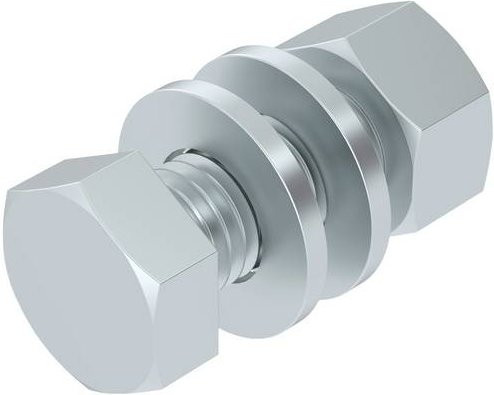 OBO Bettermann Sechskantschraube aus Stahl feuerverzinkt in Silber, Durchmesser: 12 mm, Länge: 30 mm, 20 Stück - Bild 1