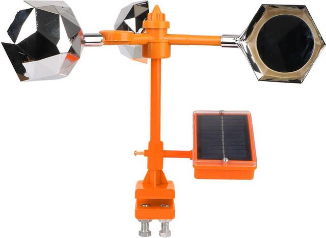 HILIFE Akustischer Solar-Vogelabwehrer mit 360 Grad Windkraft-Antrieb in Orange - Bild 1
