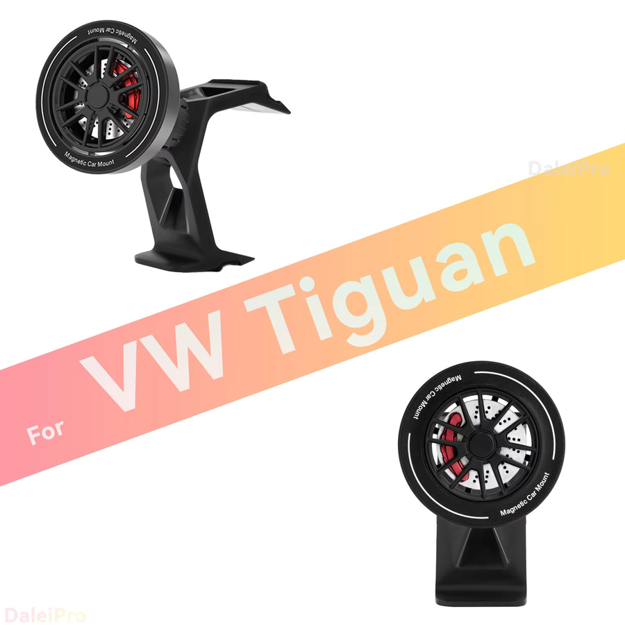 Magnetische Handyhalterung mit Luftstromkühlung für VW Tiguan und Tayron, 360 Grad drehbar, Schwarz - Bild 4