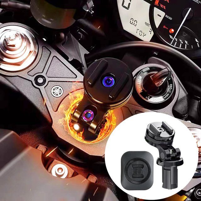 Sungukun Motorrad Handyhalterung für den Vorbau mit Schnellverriegelung und Aufkleber in Schwarz - Bild 1