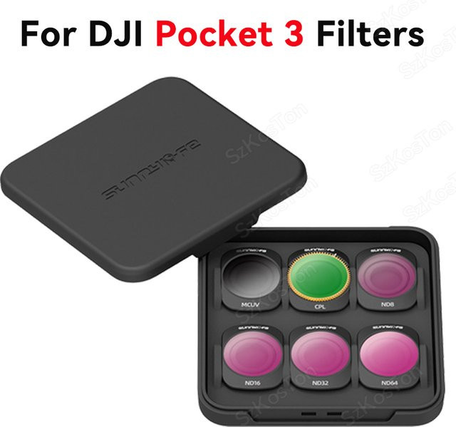 DJI ND Filterset für Osmo Pocket 3 mit CPL, UV, ND8, ND16, ND32, ND64, ND8PL, ND16PL und Sternfilter - Bild 1