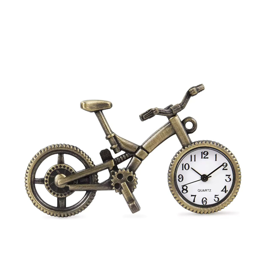 Wecin Taschenuhr Schlüsselanhänger, Fahrradform, Quarz, Bronze, Unisex - Bild 3