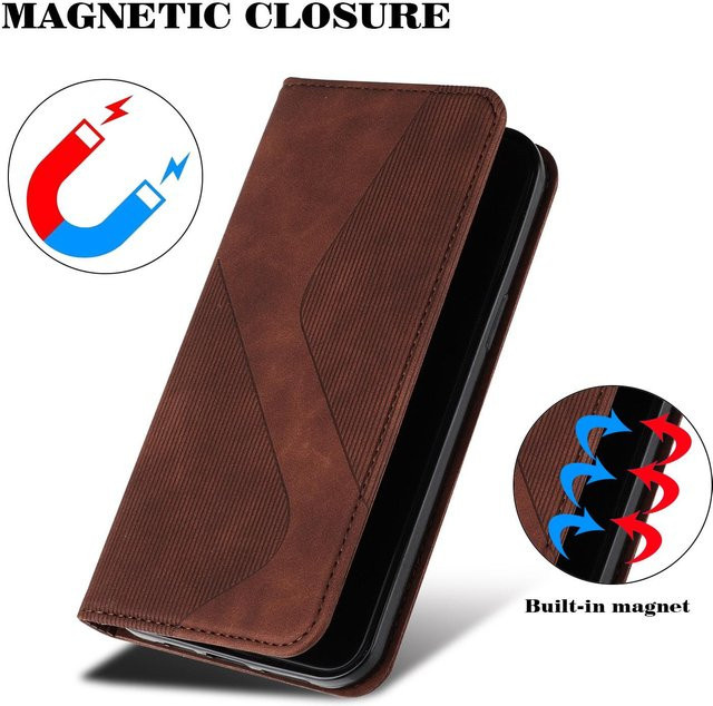 Magnetische Leder-Geldbörse Klapphülle für Xiaomi Poco X8 Pro X8 Pro Max X7 X6 Neo X5 X4 X3 Pro GT in Braun mit NFC-Funktion - Bild 1
