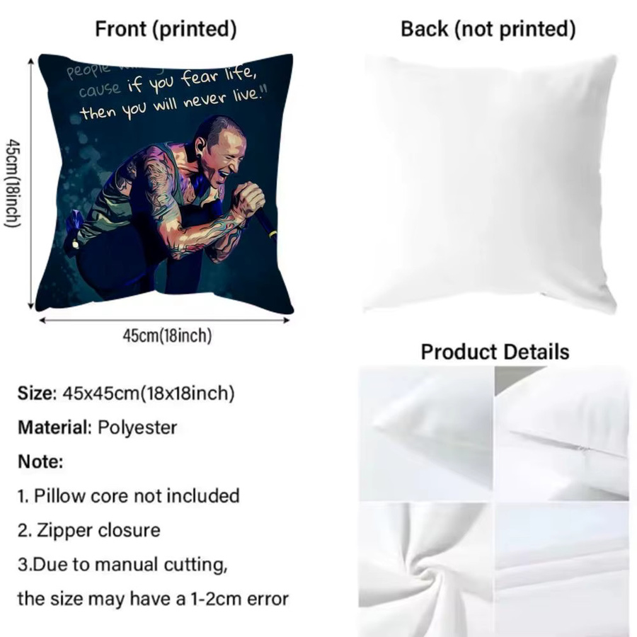Singer C-Chester Bennington S Kissenbezug quadratisch mit Grafikdesign - Bild 4