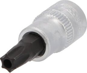 KS Tools 3/8" Bit-Stecknuss TX mit Stirnlochbohrung TB45 aus Chrom-Vanadium in Silber - Bild 1