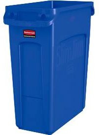 Rubbermaid Slim Jim Abfallbehälter aus Kunststoff, Blau, 60 Liter - Bild 1