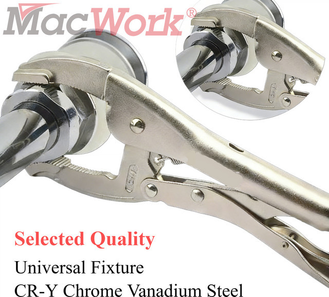 MacWork Verstellbare Druck-Verriegelungsklemme aus Chrom-Vanadium in Silber, 10 Zoll - Bild 1