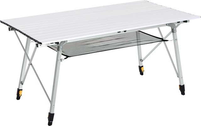 Outsunny Picknick Klapptisch aus Aluminium in Silber mit Tragetasche, B/T/H: 120 x 70 x 58-73 cm - Bild 1