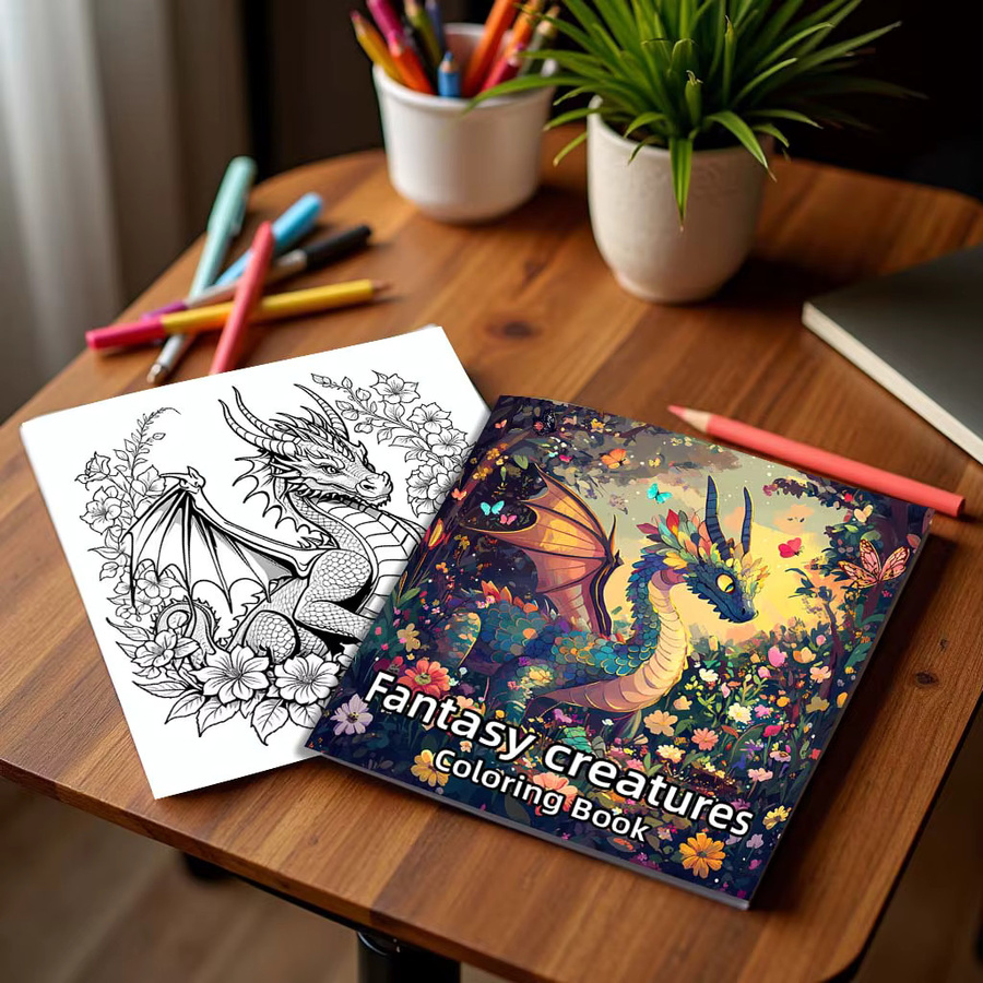 Fantasy-Kreaturen Malbuch, DIY Kunst-Kritzelbuch, bunt, für adults - Bild 4