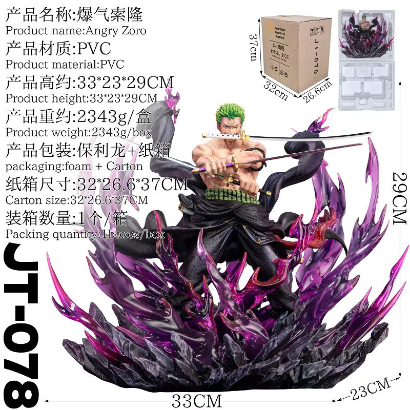 Bandai One Piece Angry Roronoa Zoro Sammelfigur, Einzelfigur, Kunststoff - Bild 3