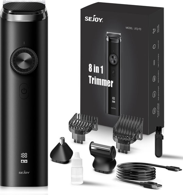sejoy 3-in-1 Intimrasierer, Barttrimmer und Nasenhaartrimmer, Herren, black - Bild 1