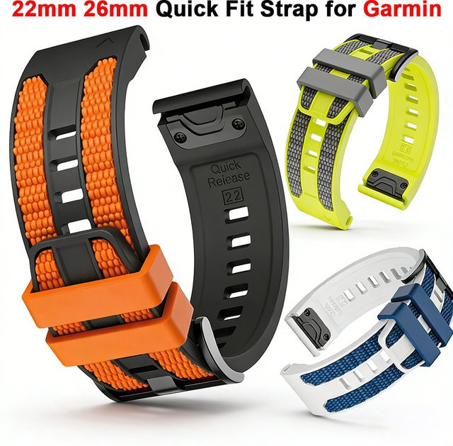 QuickFit Uhrenarmband Silikon, zweifarbig, 22mm 26mm - Bild 1