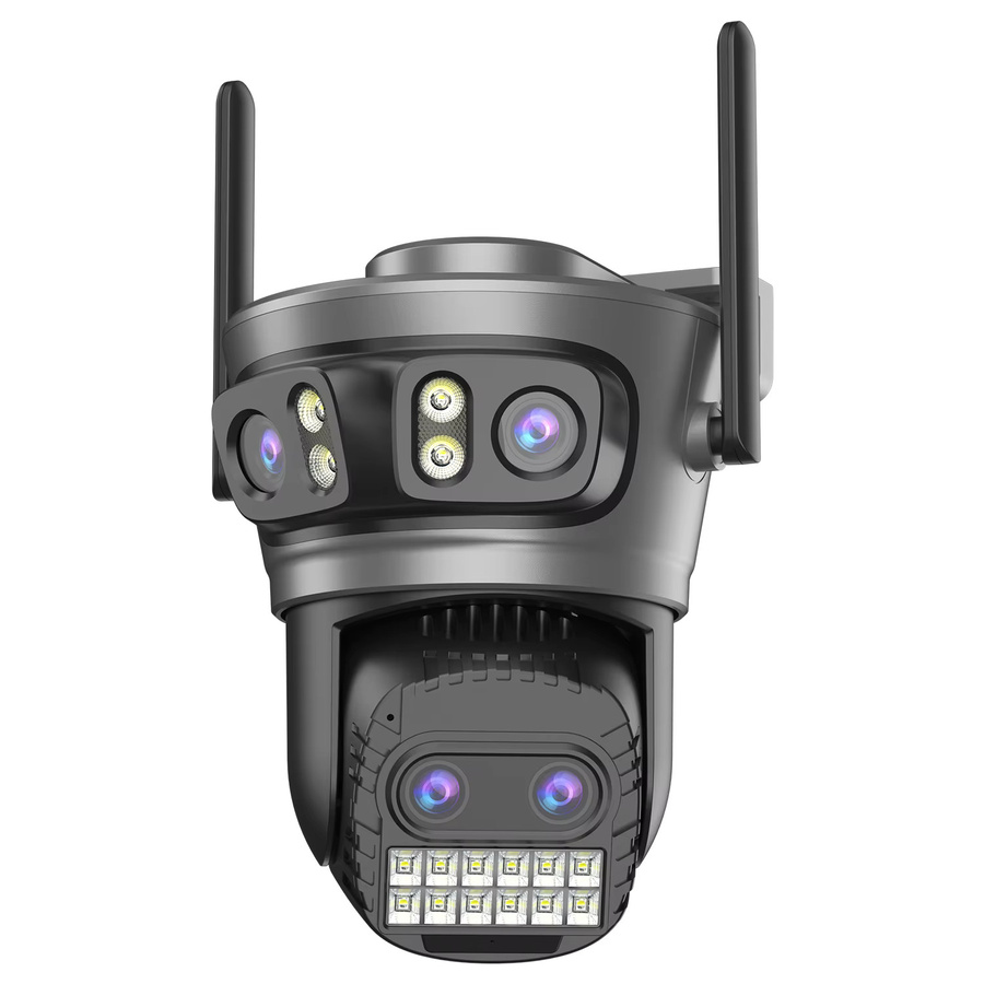 Abuntu WiFi Außenüberwachungskamera mit 20MP, 10K Auflösung, 10X Digitalzoom, Vierobjektiv-System und Menschenerkennung in Schwarz - Bild 6