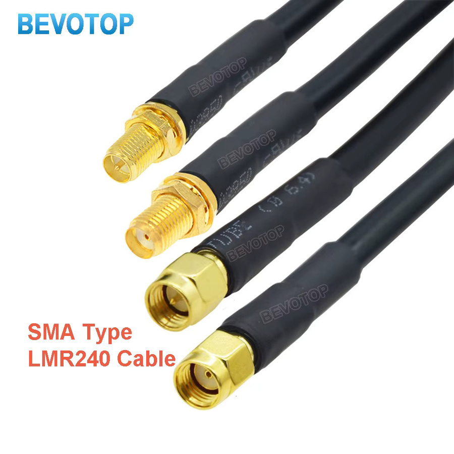 BEVOTOP LMR-240 HF-Koaxialkabel Pigtail mit SMA-Stecker auf SMA-Buchse Schwarz für WiFi-Router-Antennen-Verlängerung - Bild 2