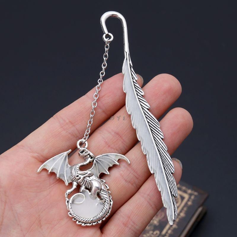 Leuchtendes Lesezeichen mit Federdrachen von Yiran Furniture aus Metall in Silber - Bild 3