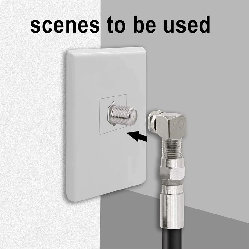 FRHY 8-teiliges RG6-Koaxialkabel-Steckverbinder-Set mit F-Typ-Adaptern und rechtwinkligen Steckverbindern in Silber - Bild 3