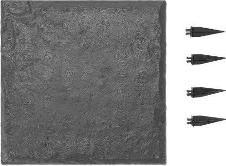 VEVOR Trittsteine Garten Set 4 Stück Grau, dekorative Gehwegplatten mit Bodenpfählen aus Kunststoff in Steinoptik, B/B: 39,5 x 39,5 cm - Bild 1