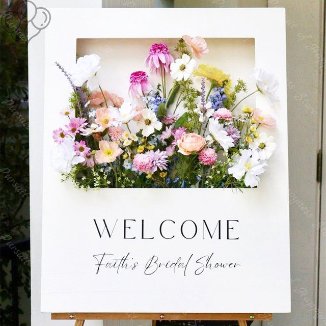 Personalisierter Blumenkasten mit Willkommensschild und Mosaikbrett aus Schaumplatte für Hochzeiten, Geburtstage oder Babypartys - Bild 1