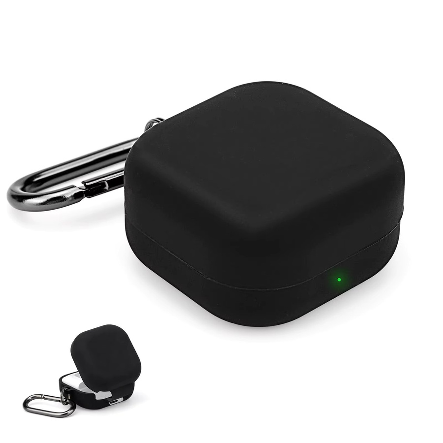 Samsung Silikon-Schutzhülle für Galaxy Buds 4 und Buds 4 Pro mit Karabiner in Schwarz und Transparent - Bild 5