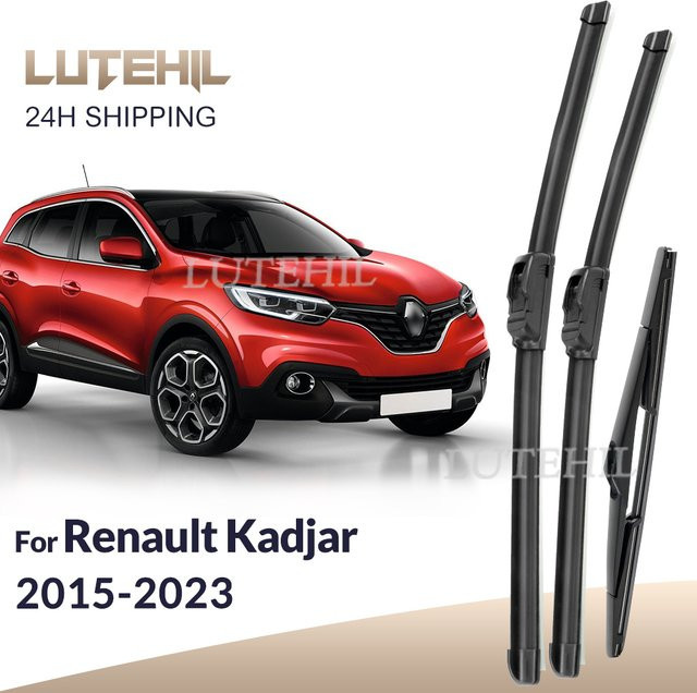 LUTEHIL Scheibenwischer Set für Renault Kadjar 2015-2023, vorne und hinten, Schwarz - Bild 1
