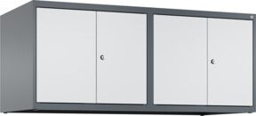 C+P Aufsatzschrank Classic PLUS mit 4 Abteilen, Stahlkonstruktion, B/H/T: 120 x 50 x 50 cm, Anthrazitgrau/Lichtgrau mit Zylinderschloss - Bild 1