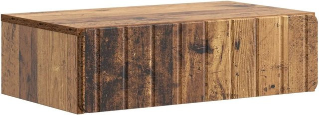 vidaXL Wandmontierter Beistelltisch aus Altholz in Braun, B/T/H: 59 x 34,5 x 17 cm - Bild 1