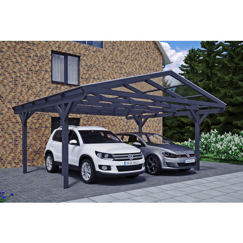 SKANHOLZ Carport Wendland Satteldach aus Fichte Leimholz in Schiefergrau B/T/H: 570 x 541 x 308 cm - Bild 2