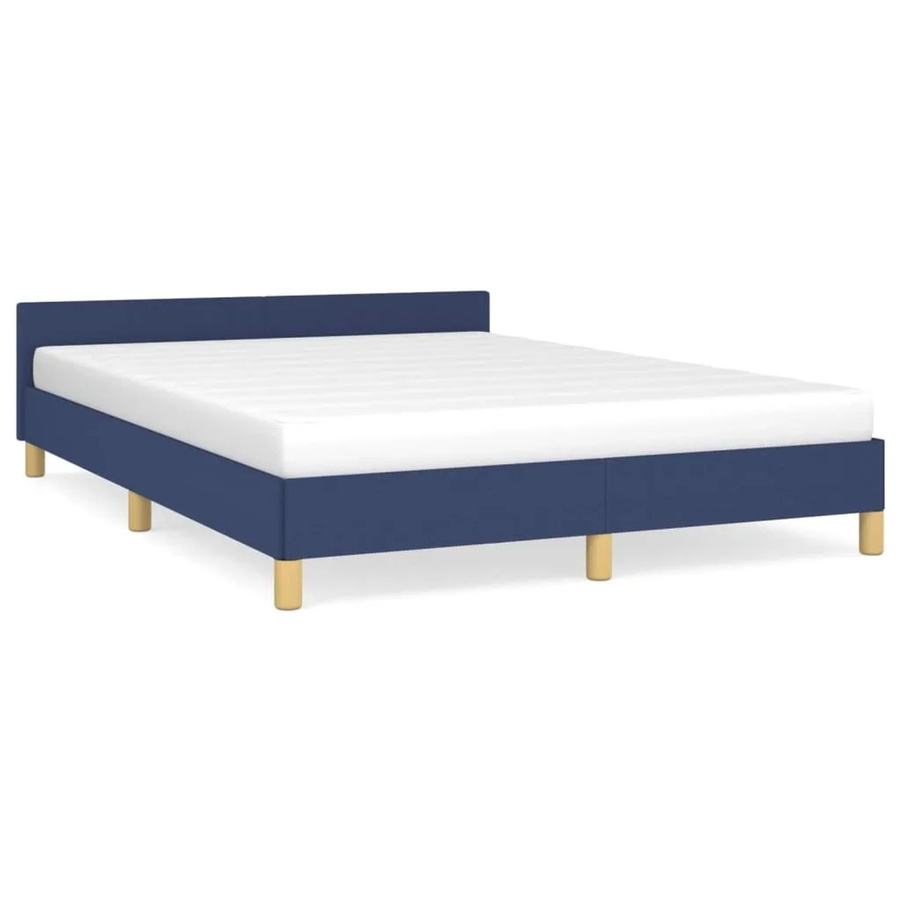 vidaXL Bettgestell mit Kopfteil in Blau aus Stoff, B/T/H: 140 x 200 x 143 cm - Bild 2