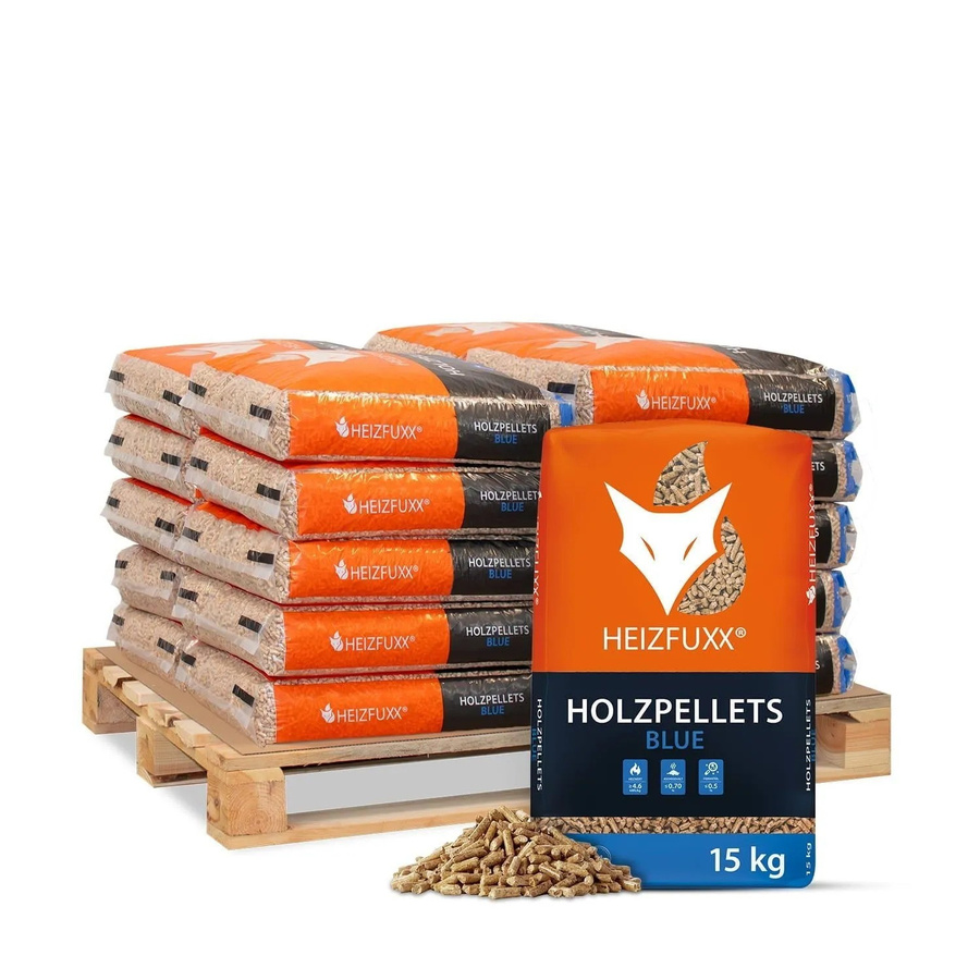 Heizfuxx Blue enplus A1 Holzpellets aus Weichholz, 300 kg Palette (20 x 15 kg) - Bild 2