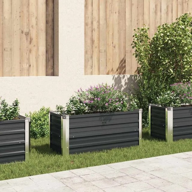 Furnicato Garten-Hochbeet aus verzinktem Stahl in Anthrazit, B/T/H: 100 x 40 x 45 cm - Bild 1