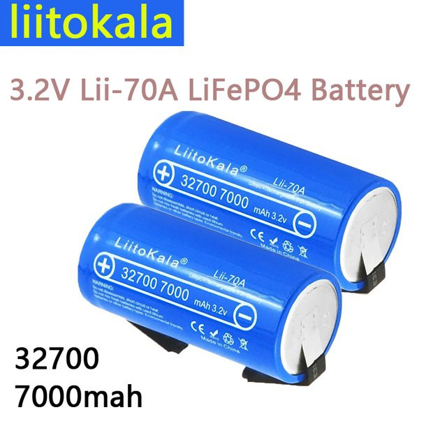 LiitoKala LiFePO4-Akku 32700 mit 7000 mAh und 55 A Dauerentladung inklusive Nickelbleche - Bild 1