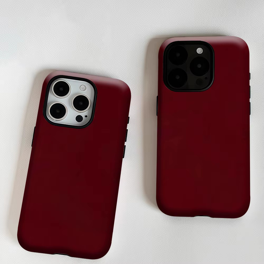 Potdemiel Crimson Solid Magnetische Handyhülle für iPhone 17 16 15 14 13 Pro Max Plus, Double-Layer Tough Case, Rot - Bild 5
