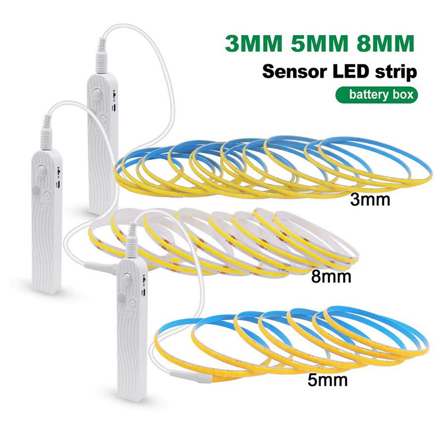 HAGAHA COB LED Lichtleiste mit Bewegungsmelder, flexible USB-Nachtleuchte in Weiß für Schrank, Treppe und Möbel - Bild 2
