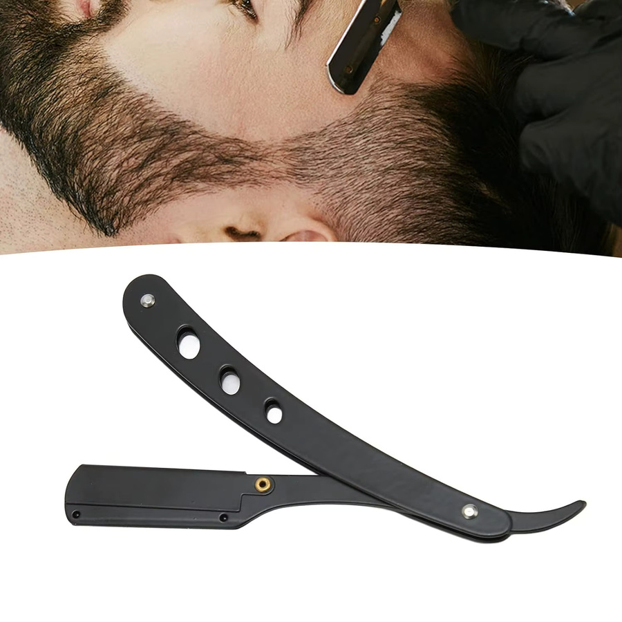 vvocci Herrenrasierer, Austauschbare schwarze Rasierklingen, Edelstahl - Bild 1